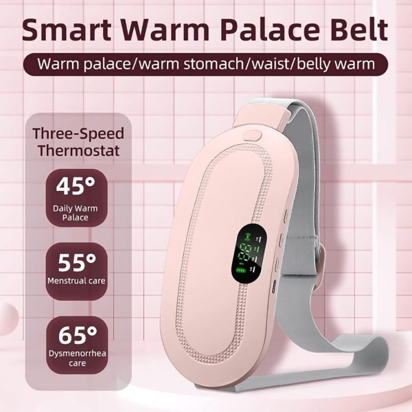 Period Pain Relief Belt | Portable Heating Massager – 3 Heat, 4 Modes