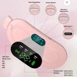 Period Pain Relief Belt | Portable Heating Massager – 3 Heat, 4 Modes