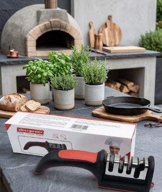 3-Stage Professional Knife Sharpener – Manual Kitchen Knife Sharpening Tool
