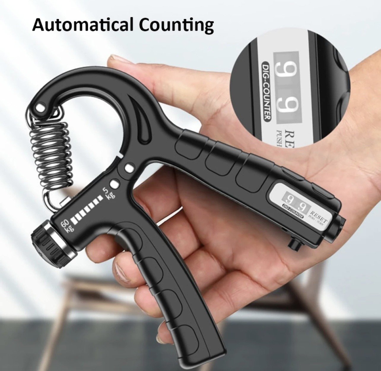 Adjustable Hand Grip Strengthener with Counter