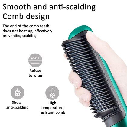 Electric Hair Straightener Brush – 6 Heating Modes Ionic Straightening Comb for Salon-Style Sleek Hair