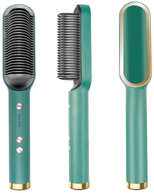 Electric Hair Straightener Brush – 6 Heating Modes Ionic Straightening Comb for Salon-Style Sleek Hair