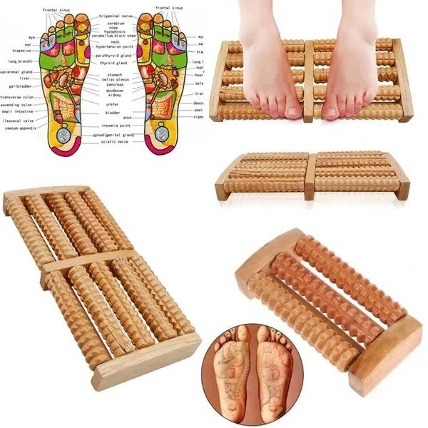 Wooden Foot Roller Massager