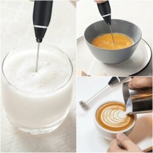 2-in-1 Electric Milk Frother & Egg Whisk – USB Rechargeable Handheld Coffee Beater for Versatile Kitchen Mixing