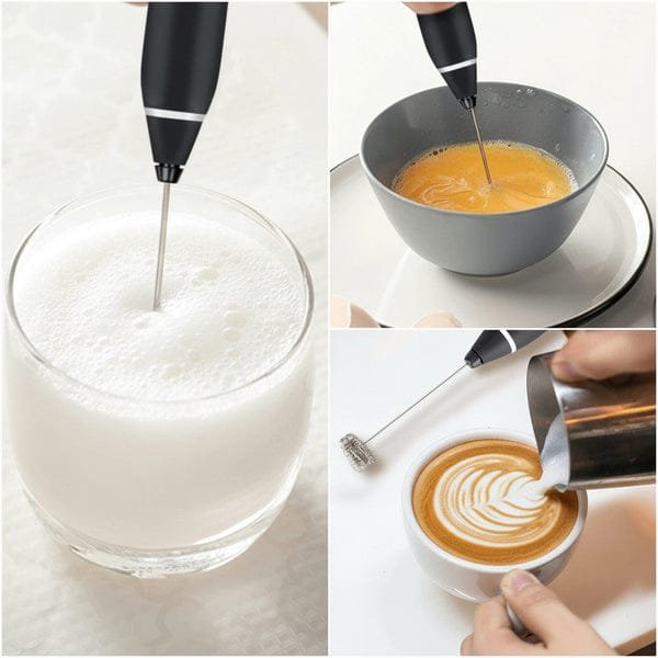 2-in-1 Electric Milk Frother & Egg Whisk – USB Rechargeable Handheld Coffee Beater for Versatile Kitchen Mixing