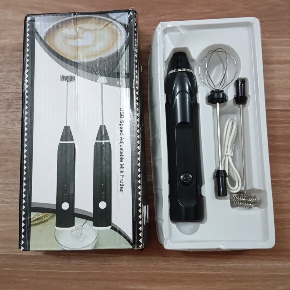 2-in-1 Electric Milk Frother & Egg Whisk – USB Rechargeable Handheld Coffee Beater for Versatile Kitchen Mixing